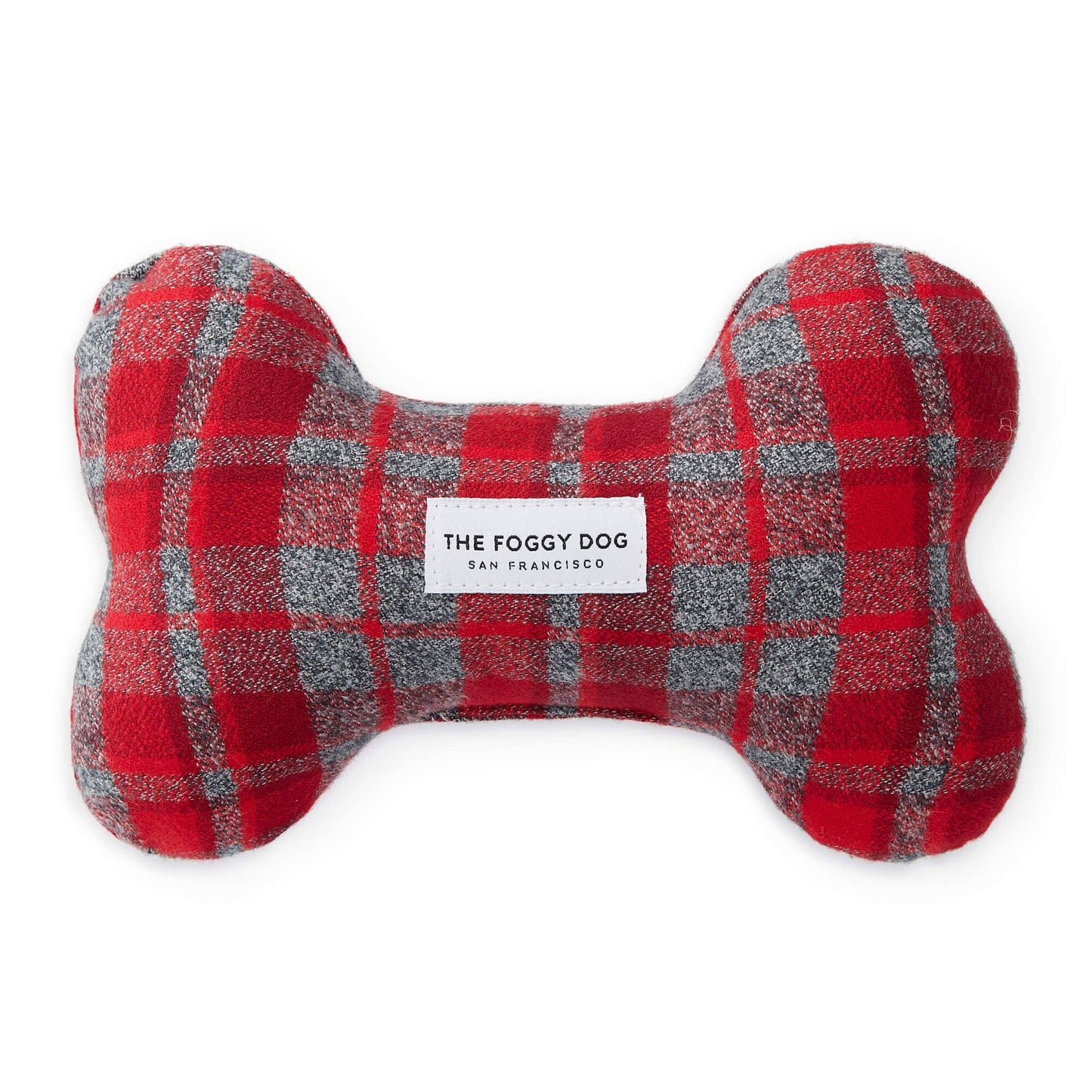 Dover Plaid Flannel Dog Bone Squeaky Toy