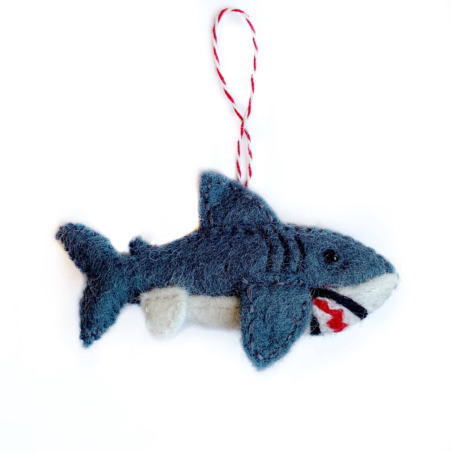 Shark Felt Wool Christmas Ornament