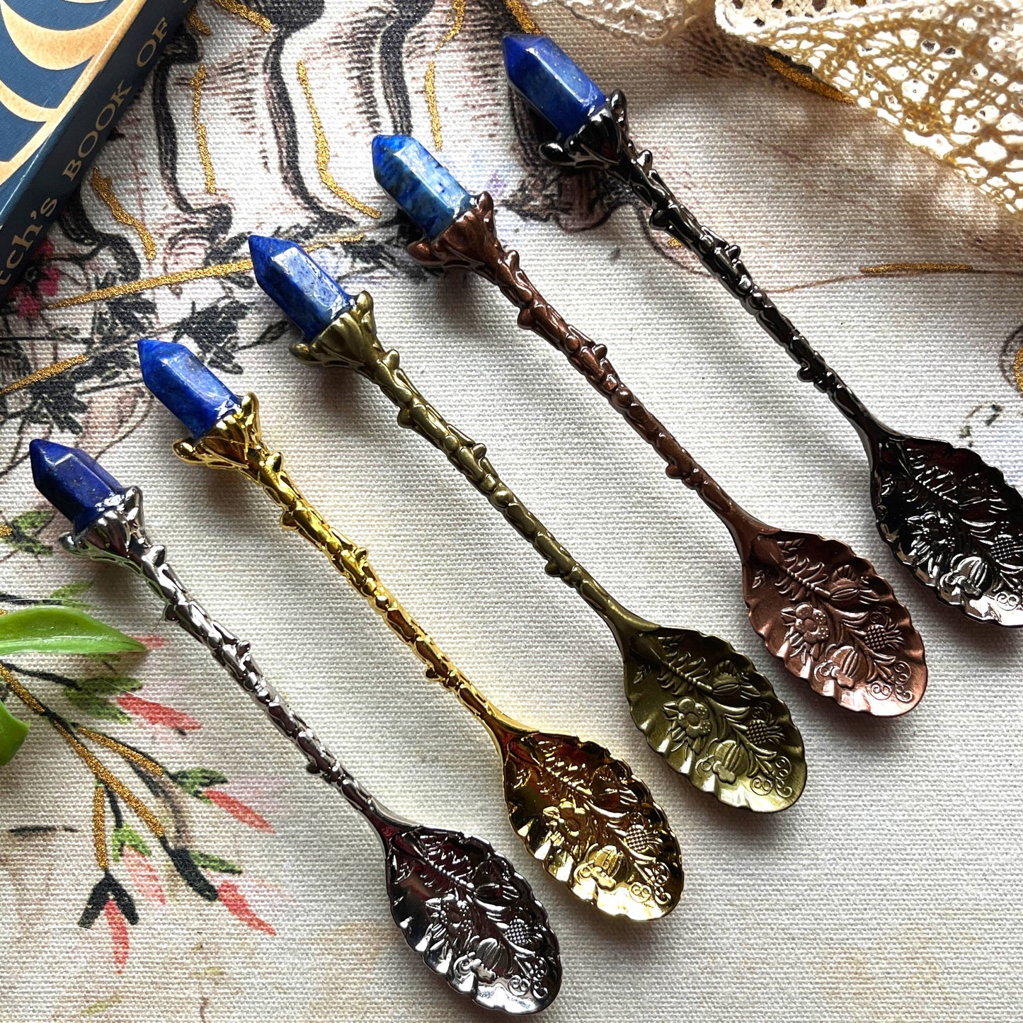 Lapis Lazuli Crystal Witchy Herb / Apothecary Spoons