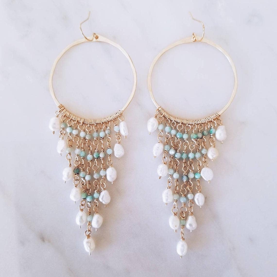 Handcrafted 14k Gold Filled Earrings With Amazonite