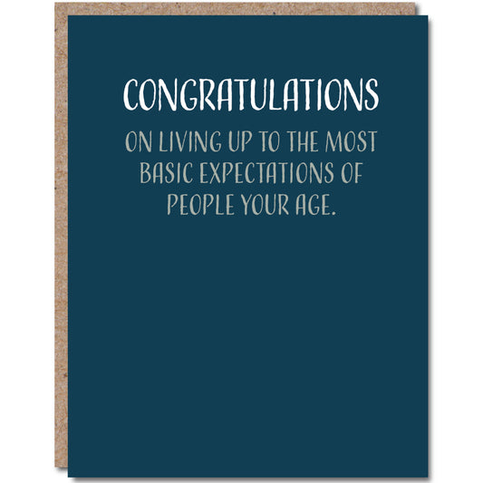 Graduation Card - Congrats on the Basic Expectations
