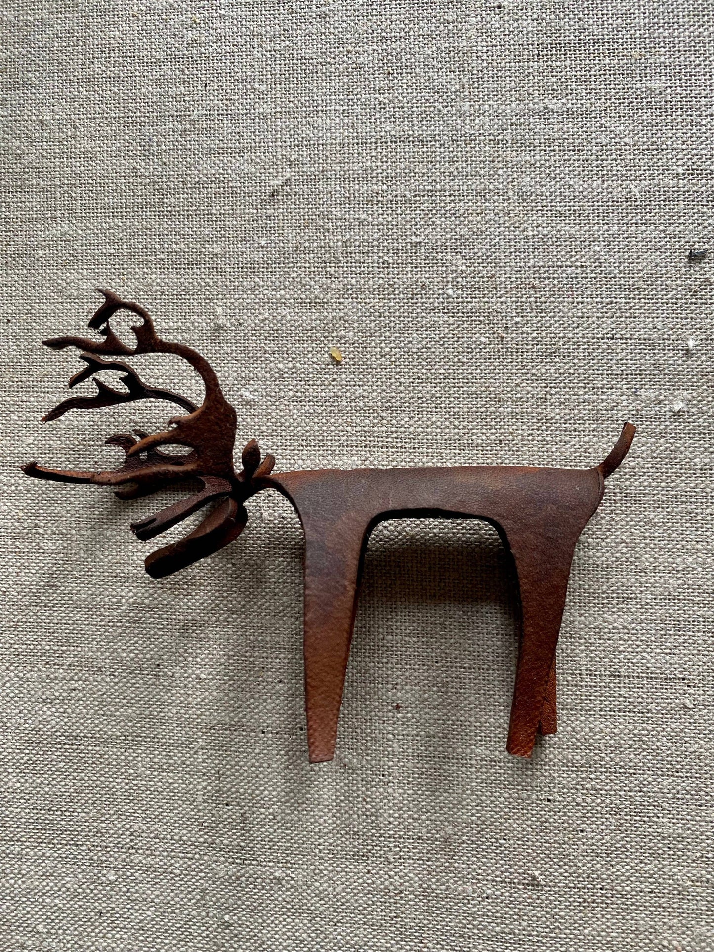 Leather Reindeer Ornament